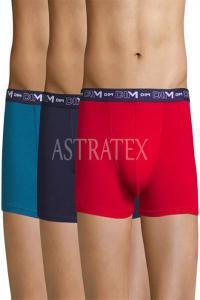 3 pack pnskch boxerek DIM Cotton Stretch ervenomodr